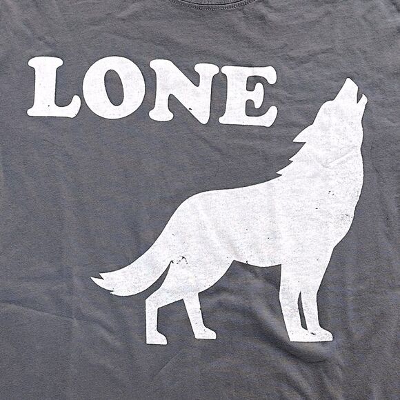 NWOT Lone Wolf Recycled Karma x ODDPEOPLE Graphic Unisex Tee Shirt Grey Large - Picture 2 of 13